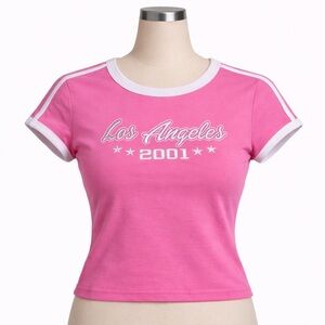 Rue21 Pink Tee with White Trim